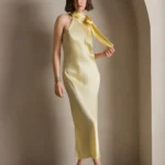 19 Momme Silk Sleeveless Tie-Neck Midi Dress